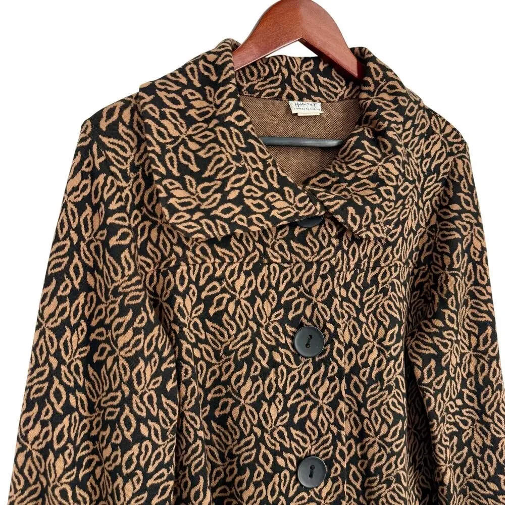 Habitat Sz Medium Brown Black Wearable Art Coat Jacket Winter Blouse shirt Top - Picture 5 of 10